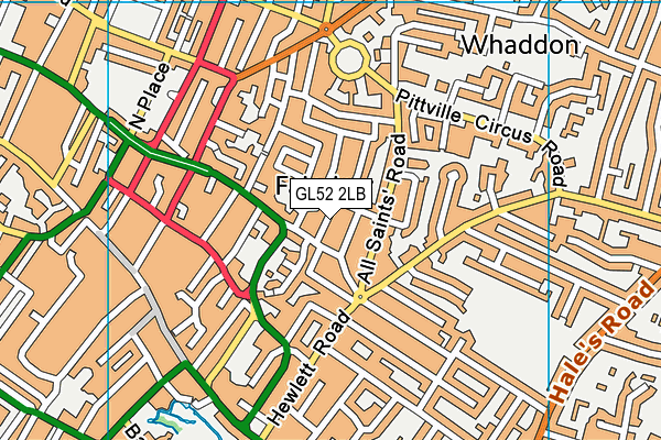 GL52 2LB map - OS VectorMap District (Ordnance Survey)