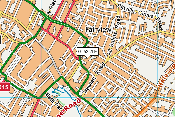 GL52 2LE map - OS VectorMap District (Ordnance Survey)