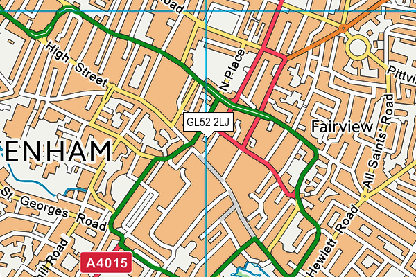 GL52 2LJ map - OS VectorMap District (Ordnance Survey)