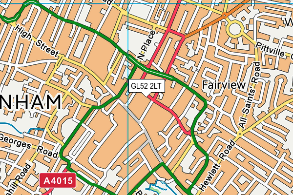 GL52 2LT map - OS VectorMap District (Ordnance Survey)