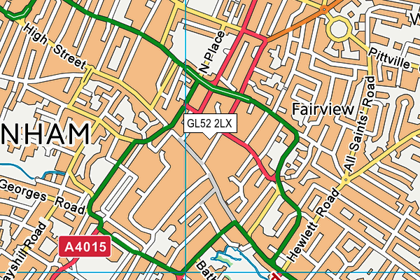 GL52 2LX map - OS VectorMap District (Ordnance Survey)