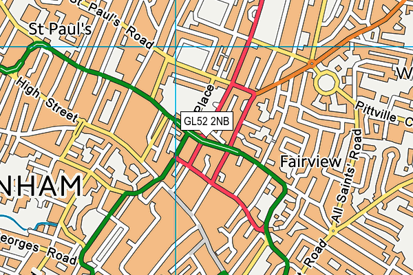 GL52 2NB map - OS VectorMap District (Ordnance Survey)