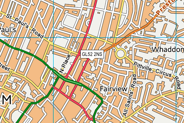 GL52 2NS map - OS VectorMap District (Ordnance Survey)