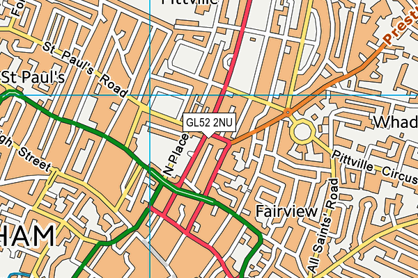 GL52 2NU map - OS VectorMap District (Ordnance Survey)