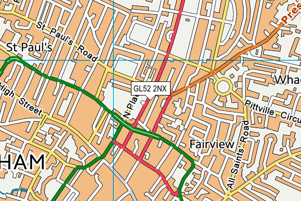 GL52 2NX map - OS VectorMap District (Ordnance Survey)