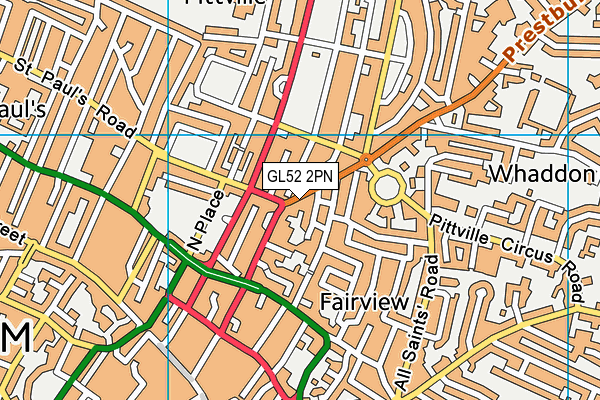 GL52 2PN map - OS VectorMap District (Ordnance Survey)