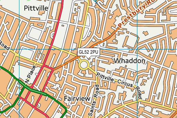 GL52 2PU map - OS VectorMap District (Ordnance Survey)