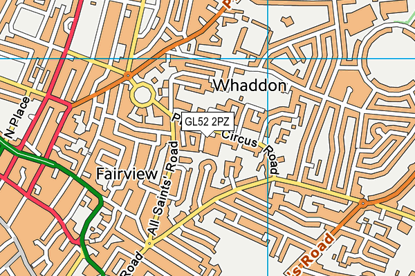 GL52 2PZ map - OS VectorMap District (Ordnance Survey)