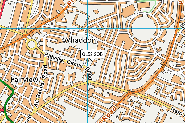 GL52 2QB map - OS VectorMap District (Ordnance Survey)