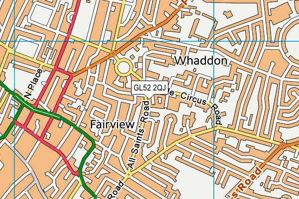 GL52 2QJ map - OS VectorMap District (Ordnance Survey)