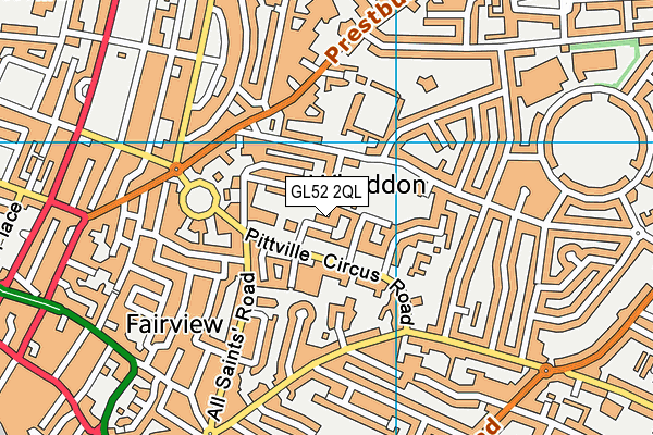 GL52 2QL map - OS VectorMap District (Ordnance Survey)