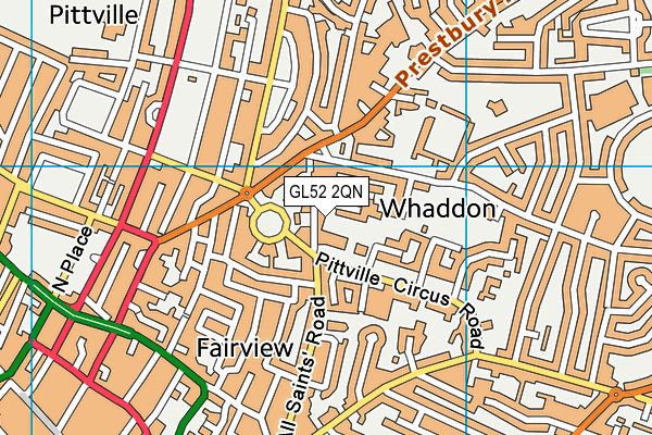 GL52 2QN map - OS VectorMap District (Ordnance Survey)