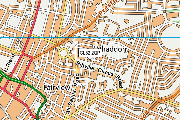 GL52 2QP map - OS VectorMap District (Ordnance Survey)