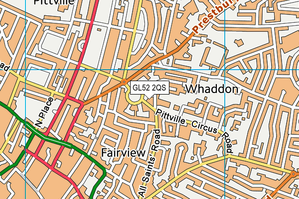 GL52 2QS map - OS VectorMap District (Ordnance Survey)