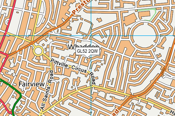 GL52 2QW map - OS VectorMap District (Ordnance Survey)