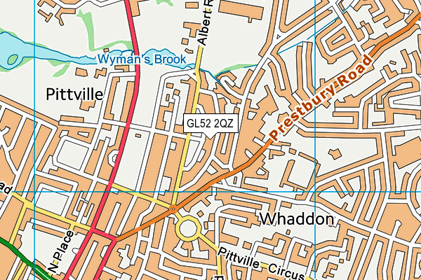 GL52 2QZ map - OS VectorMap District (Ordnance Survey)