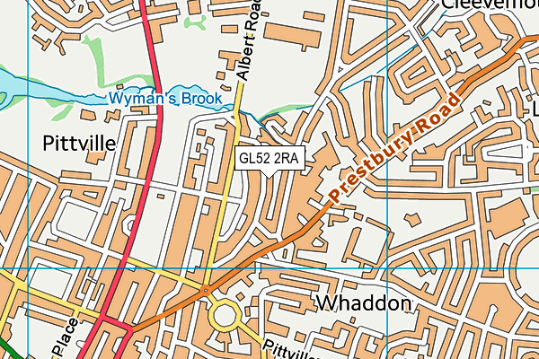 GL52 2RA map - OS VectorMap District (Ordnance Survey)