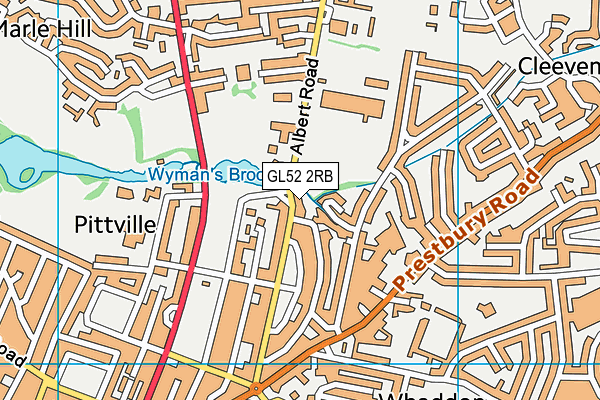 GL52 2RB map - OS VectorMap District (Ordnance Survey)