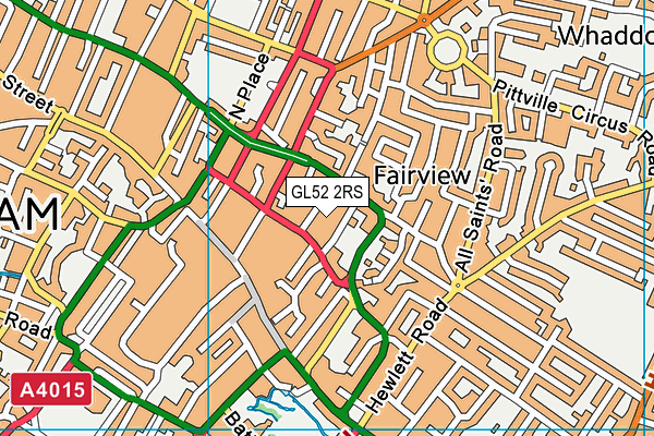 GL52 2RS map - OS VectorMap District (Ordnance Survey)