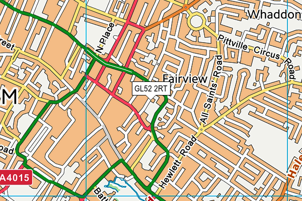 GL52 2RT map - OS VectorMap District (Ordnance Survey)