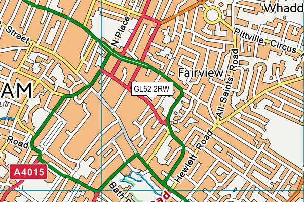 GL52 2RW map - OS VectorMap District (Ordnance Survey)