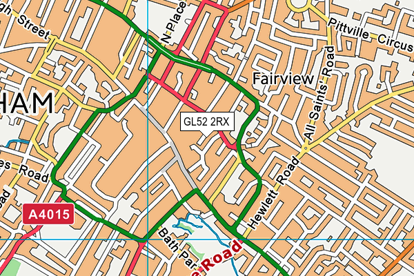 GL52 2RX map - OS VectorMap District (Ordnance Survey)