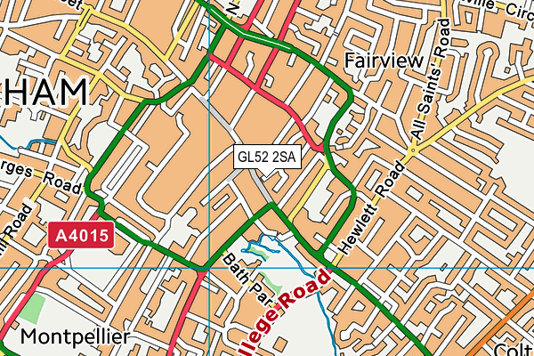 Welcome Gym (Cheltenham) map (GL52 2SA) - OS VectorMap District (Ordnance Survey)