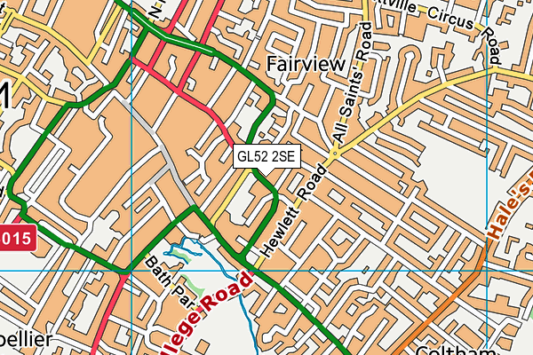 GL52 2SE map - OS VectorMap District (Ordnance Survey)