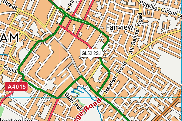 GL52 2SJ map - OS VectorMap District (Ordnance Survey)