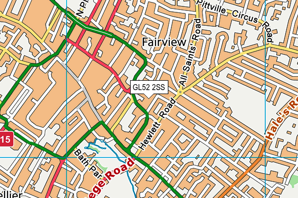 GL52 2SS map - OS VectorMap District (Ordnance Survey)