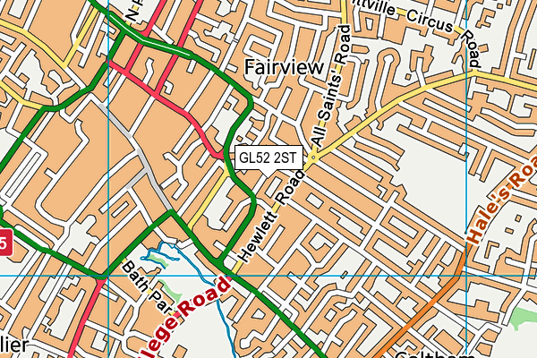 GL52 2ST map - OS VectorMap District (Ordnance Survey)