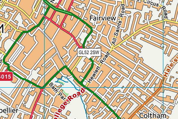 GL52 2SW map - OS VectorMap District (Ordnance Survey)