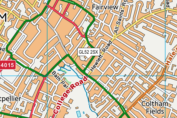 GL52 2SX map - OS VectorMap District (Ordnance Survey)