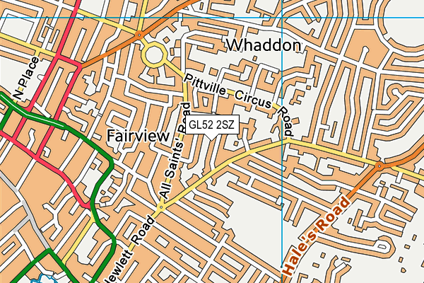 GL52 2SZ map - OS VectorMap District (Ordnance Survey)