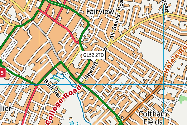 GL52 2TD map - OS VectorMap District (Ordnance Survey)