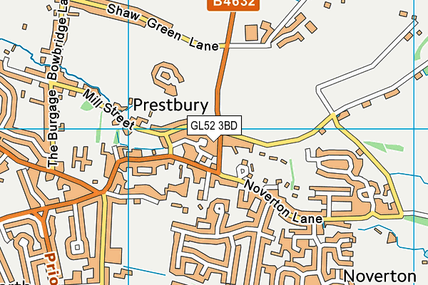 GL52 3BD map - OS VectorMap District (Ordnance Survey)