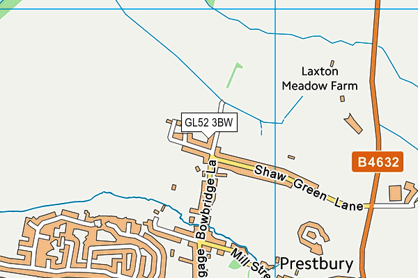 GL52 3BW map - OS VectorMap District (Ordnance Survey)