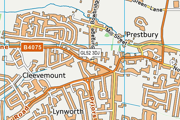 GL52 3DJ map - OS VectorMap District (Ordnance Survey)