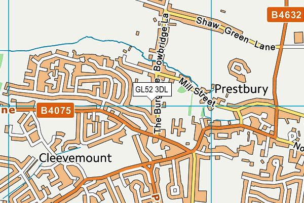 GL52 3DL map - OS VectorMap District (Ordnance Survey)