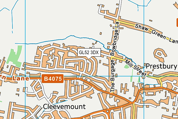 GL52 3DX map - OS VectorMap District (Ordnance Survey)