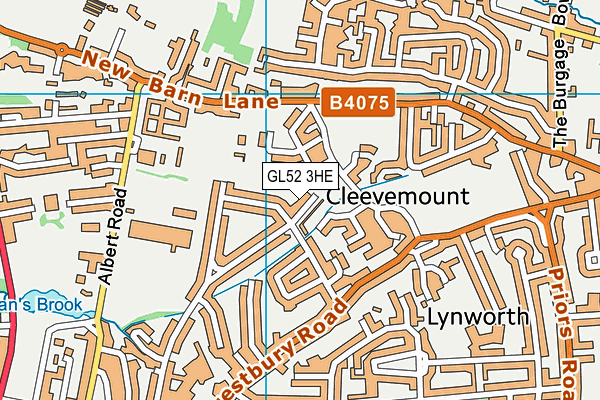 GL52 3HE map - OS VectorMap District (Ordnance Survey)