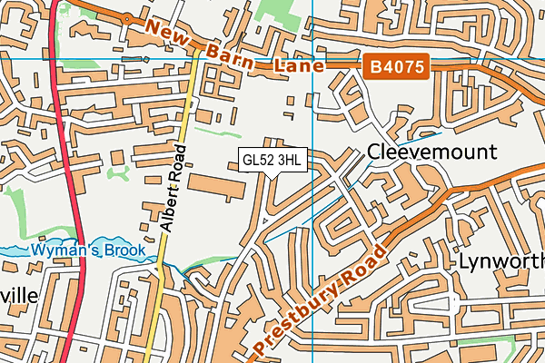 GL52 3HL map - OS VectorMap District (Ordnance Survey)