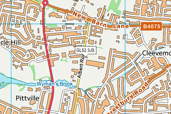 GL52 3JS map - OS VectorMap District (Ordnance Survey)