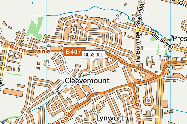 GL52 3LL map - OS VectorMap District (Ordnance Survey)