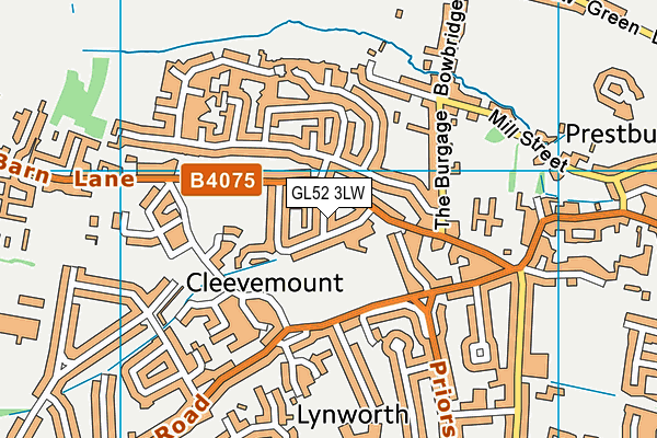 GL52 3LW map - OS VectorMap District (Ordnance Survey)