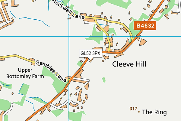 GL52 3PX map - OS VectorMap District (Ordnance Survey)