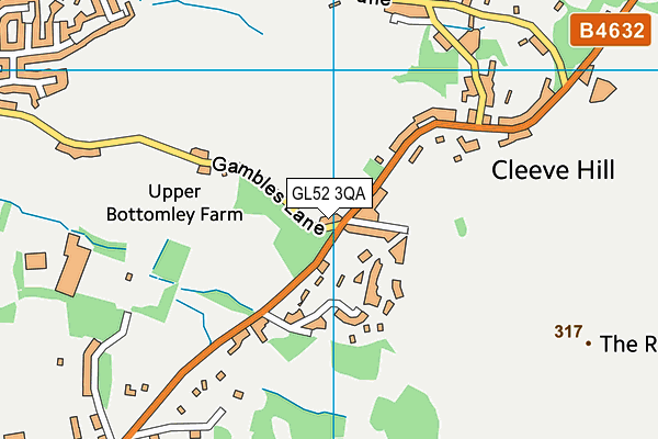 GL52 3QA map - OS VectorMap District (Ordnance Survey)