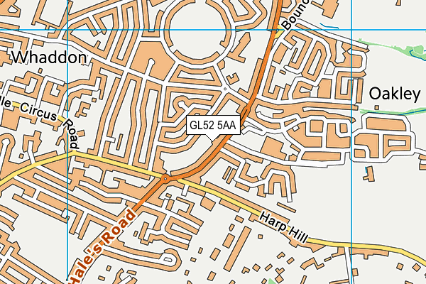 GL52 5AA map - OS VectorMap District (Ordnance Survey)