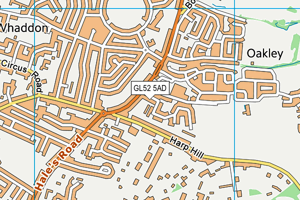 GL52 5AD map - OS VectorMap District (Ordnance Survey)