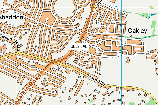 GL52 5AE map - OS VectorMap District (Ordnance Survey)